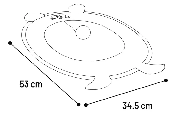 Kratzteppich oval mit Ball