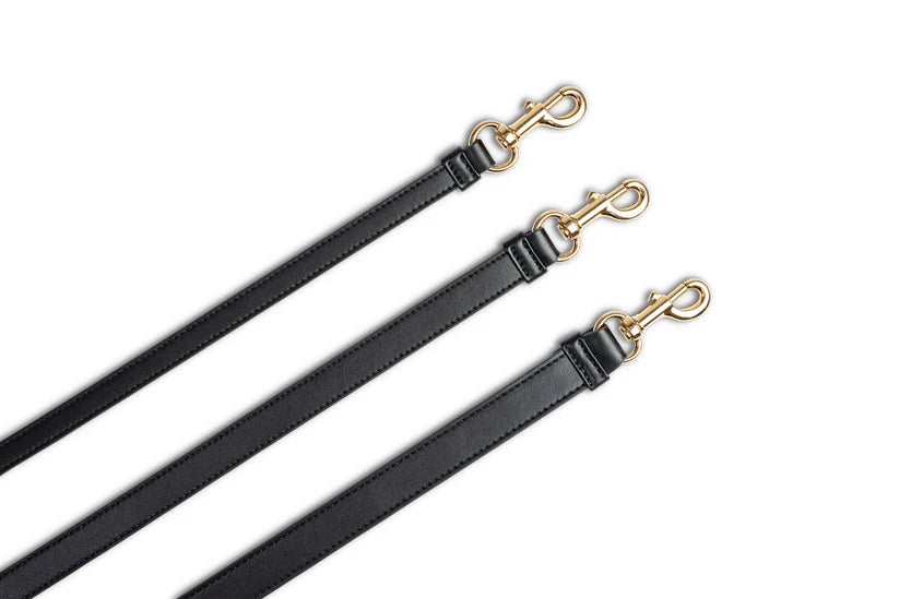 Hundeleine Classy coal schwarz - gold