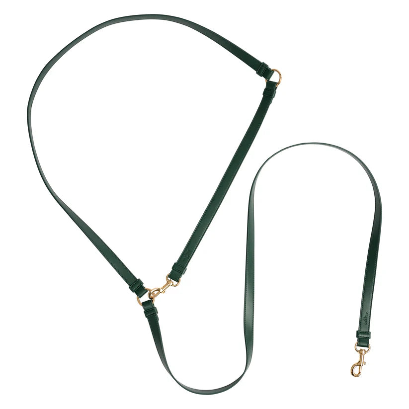Hundeleine Classy LONG dark green - gold