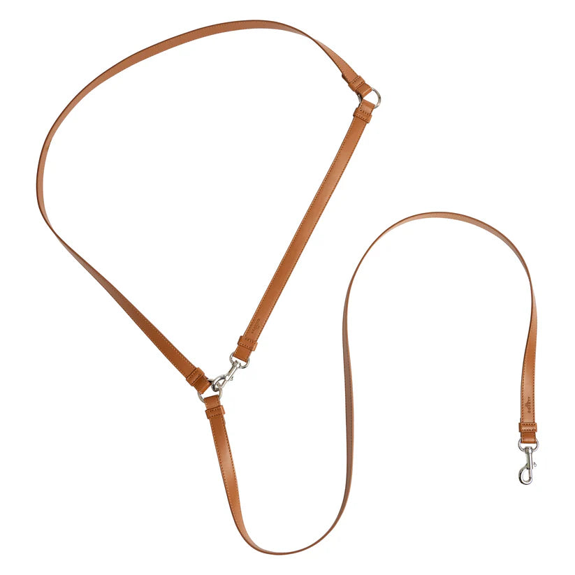 Hundeleine Classy LONG cognac - silber