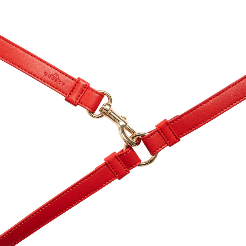 Hundeleine Classy LONG sunset rot - gold