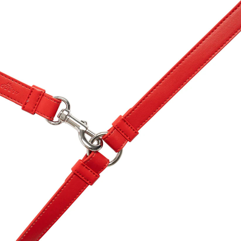 Hundeleine Classy LONG sunset rot - silber