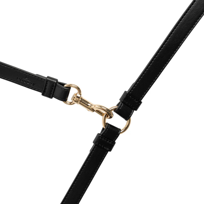 Hundeleine Classy LONG coal schwarz - gold