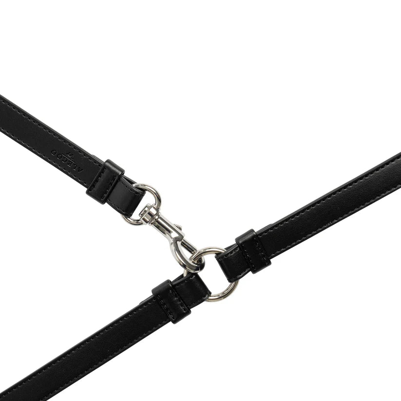 Hundeleine Classy LONG coal schwarz - silber