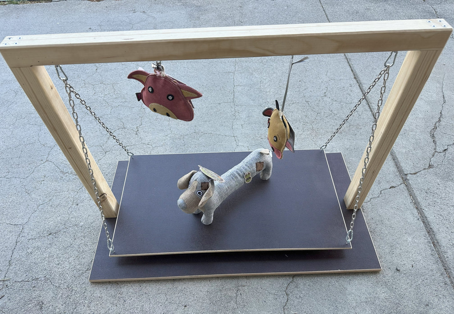 Spielgestell inkl. Wackelbrett aus Holz