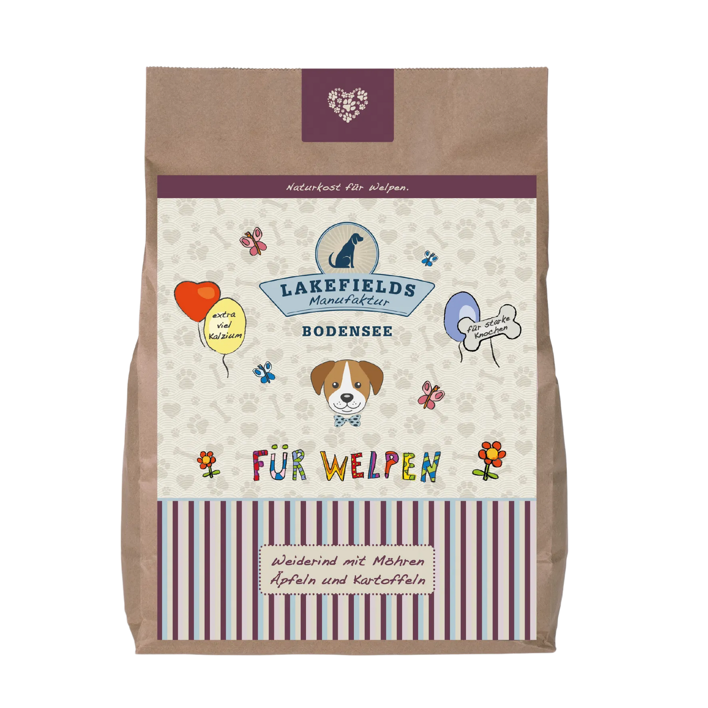 Trockenfleisch-Menü Rind für Welpen