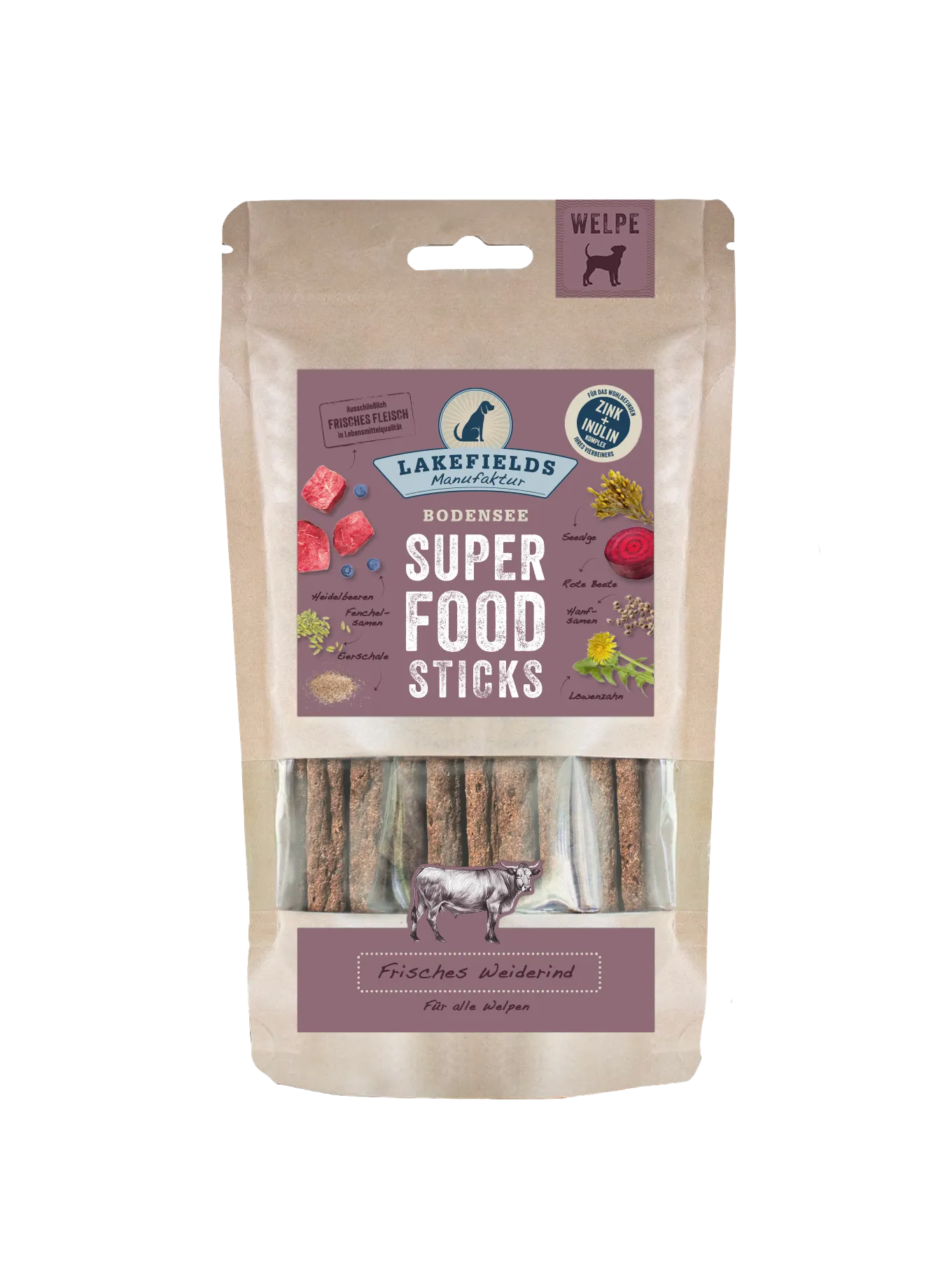 SUPERFOOD Premium STICKS vom Weiderind für Welpen