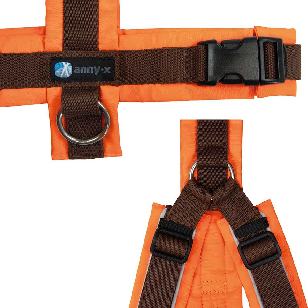 anny-x Brustgeschirr Protect leuchtorange/ braun