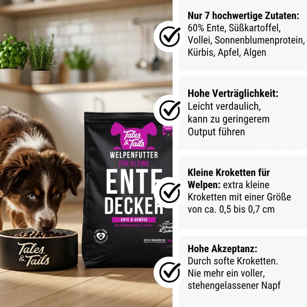 Für kleine EnteDecker - Welpenfutter mit Ente