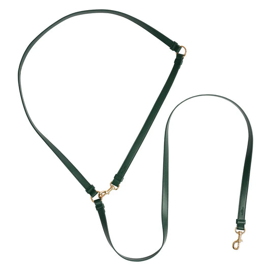 Hundeleine Classy LONG dark green - gold