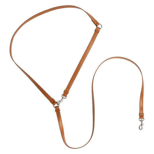 Hundeleine Classy LONG cognac - silber