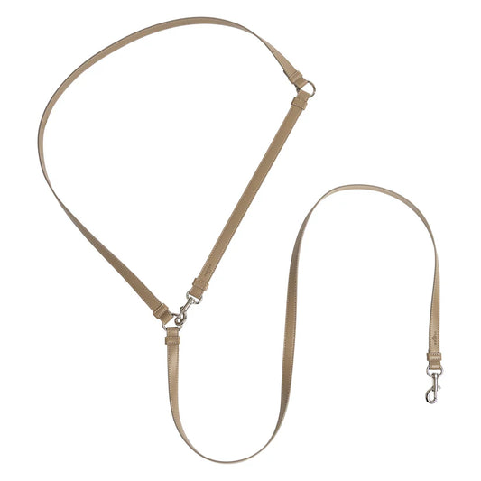 Hundeleine Classy LONG taupe - silber
