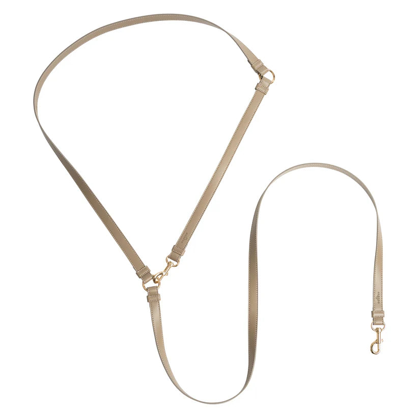 Hundeleine Classy LONG taupe - gold