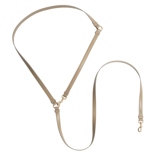 Hundeleine Classy LONG taupe - gold