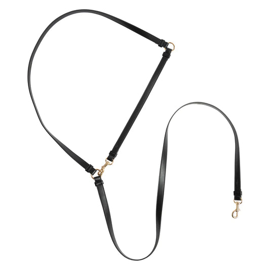 Hundeleine Classy LONG coal schwarz - gold