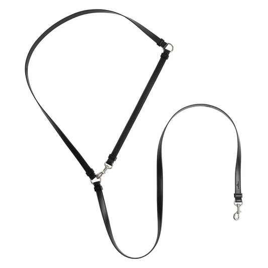 Hundeleine Classy LONG coal schwarz - silber