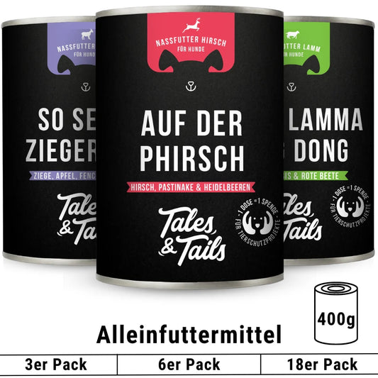 3 Sorten (à 400g) Mixpaket Nassfutter Fleisch