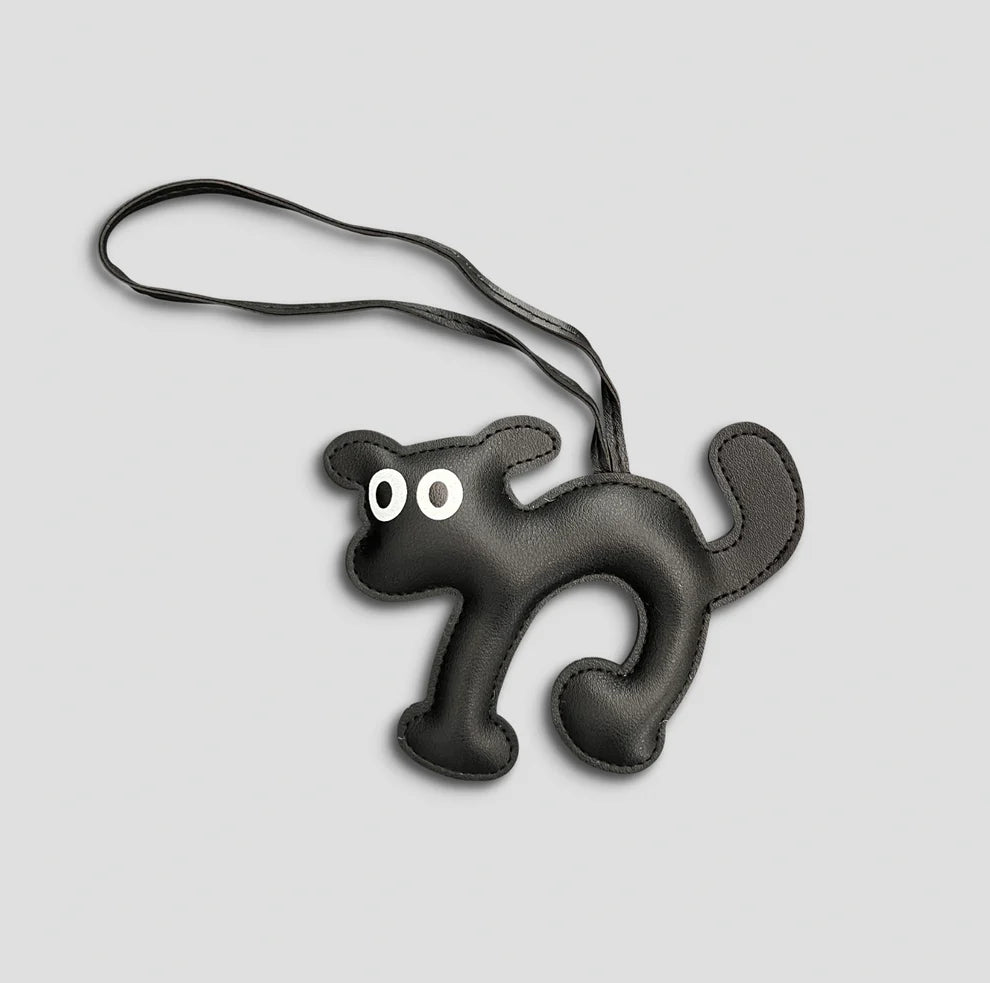 Cartoon Dog Anhänger braun, schwarz, cognac