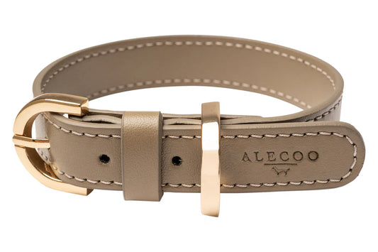 Hundehalsband Classy taupe - gold