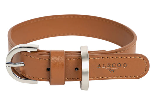 Hundehalsband Classy cognac - silber