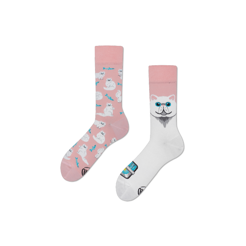 White Cat Socken by Many Mornings